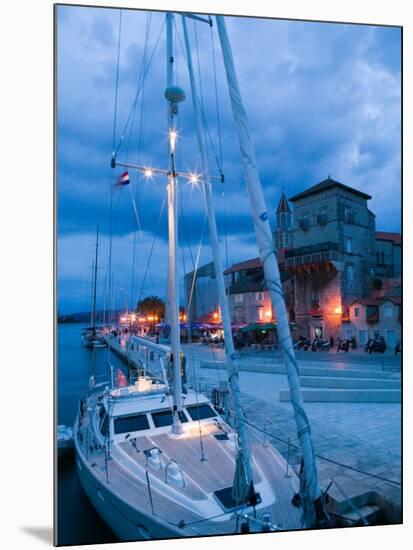 Sailboat in Harbor, Trogir, Croatia-Russell Young-Mounted Photographic Print