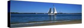 Sailboat in Ocean, Provincetown, Cape Cod, Barnstable County, Massachusetts, USA-null-Stretched Canvas
