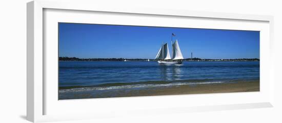 Sailboat in Ocean, Provincetown, Cape Cod, Barnstable County, Massachusetts, USA-null-Framed Photographic Print