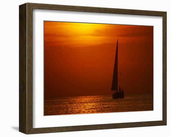 Sailboat in Phuket Thailand, 1990s-null-Framed Premium Photographic Print