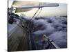 Sailboat in Rough Water, Ticonderoga Race-Michael Brown-Stretched Canvas