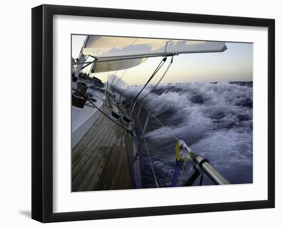 Sailboat in Rough Water, Ticonderoga Race-Michael Brown-Framed Premium Photographic Print