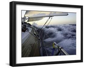 Sailboat in Rough Water, Ticonderoga Race-Michael Brown-Framed Premium Photographic Print