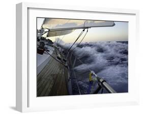 Sailboat in Rough Water, Ticonderoga Race-Michael Brown-Framed Premium Photographic Print