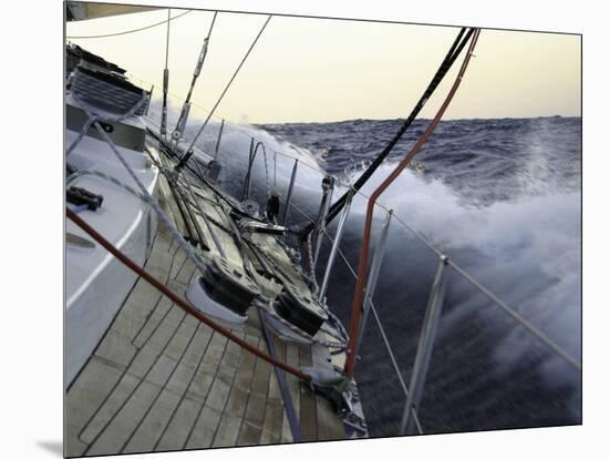 Sailboat in Rough Water, Ticonderoga Race-Michael Brown-Mounted Premium Photographic Print
