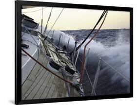 Sailboat in Rough Water, Ticonderoga Race-Michael Brown-Framed Premium Photographic Print