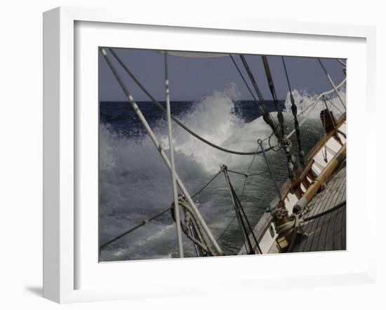 Sailboat in Rough Water, Ticonderoga Race-Michael Brown-Framed Premium Photographic Print