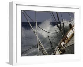 Sailboat in Rough Water, Ticonderoga Race-Michael Brown-Framed Premium Photographic Print