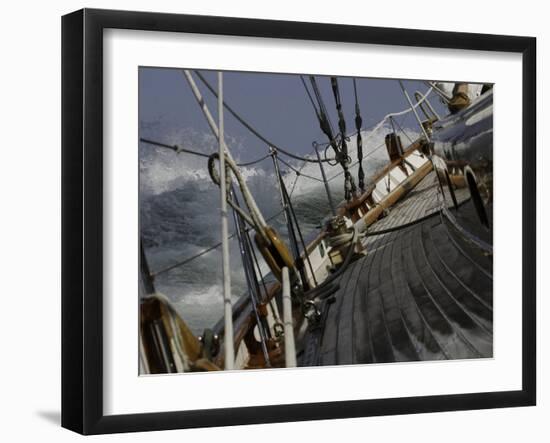 Sailboat in Rough Water, Ticonderoga Race-Michael Brown-Framed Premium Photographic Print