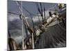 Sailboat in Rough Water, Ticonderoga Race-Michael Brown-Mounted Premium Photographic Print