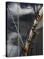 Sailboat in Rough Water, Ticonderoga Race-Michael Brown-Stretched Canvas