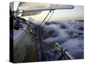 Sailboat in Rough Water, Ticonderoga Race-Michael Brown-Stretched Canvas