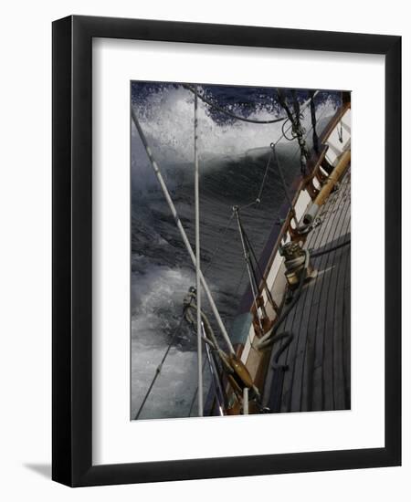 Sailboat in Rough Water, Ticonderoga Race-Michael Brown-Framed Premium Photographic Print