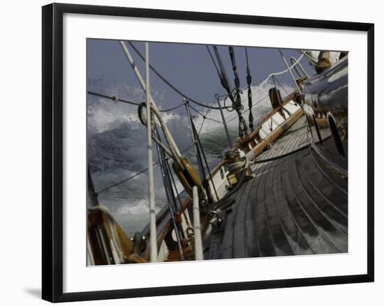 Sailboat in Rough Water, Ticonderoga Race-Michael Brown-Framed Photographic Print