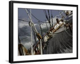 Sailboat in Rough Water, Ticonderoga Race-Michael Brown-Framed Photographic Print