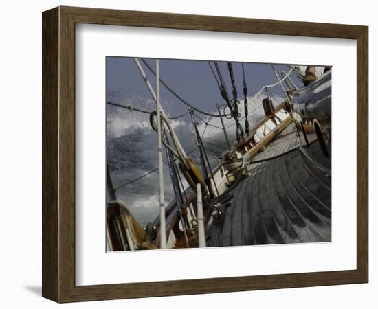 Sailboat in Rough Water, Ticonderoga Race-Michael Brown-Framed Photographic Print