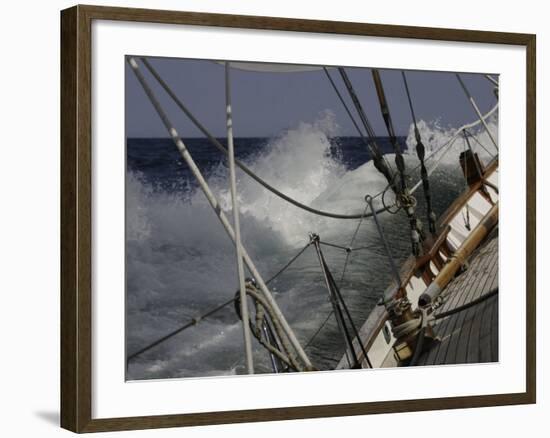 Sailboat in Rough Water, Ticonderoga Race-Michael Brown-Framed Photographic Print