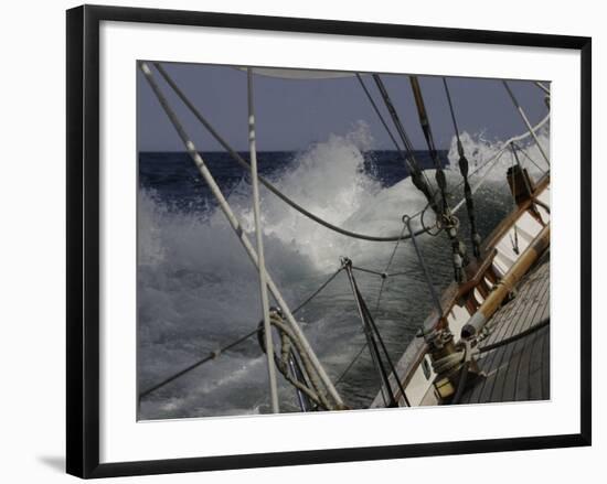 Sailboat in Rough Water, Ticonderoga Race-Michael Brown-Framed Photographic Print