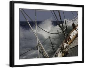 Sailboat in Rough Water, Ticonderoga Race-Michael Brown-Framed Photographic Print