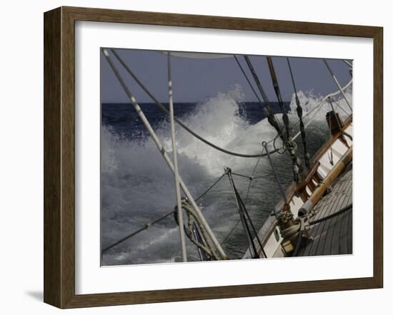 Sailboat in Rough Water, Ticonderoga Race-Michael Brown-Framed Photographic Print