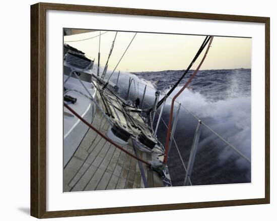 Sailboat in Rough Water, Ticonderoga Race-Michael Brown-Framed Photographic Print