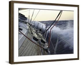 Sailboat in Rough Water, Ticonderoga Race-Michael Brown-Framed Photographic Print