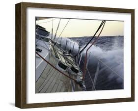 Sailboat in Rough Water, Ticonderoga Race-Michael Brown-Framed Photographic Print