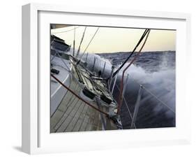 Sailboat in Rough Water, Ticonderoga Race-Michael Brown-Framed Photographic Print