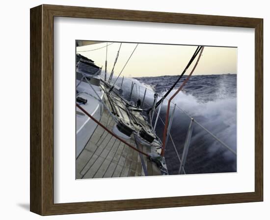 Sailboat in Rough Water, Ticonderoga Race-Michael Brown-Framed Photographic Print