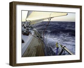 Sailboat in Rough Water, Ticonderoga Race-Michael Brown-Framed Photographic Print