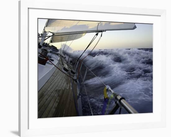 Sailboat in Rough Water, Ticonderoga Race-Michael Brown-Framed Photographic Print