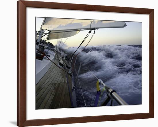 Sailboat in Rough Water, Ticonderoga Race-Michael Brown-Framed Photographic Print