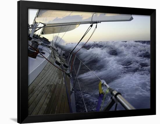 Sailboat in Rough Water, Ticonderoga Race-Michael Brown-Framed Photographic Print