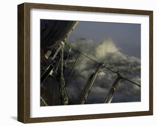 Sailboat in Rough Water, Ticonderoga Race-Michael Brown-Framed Photographic Print