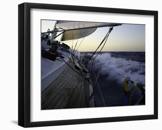 Sailboat in Rough Water, Ticonderoga Race-Michael Brown-Framed Photographic Print