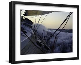 Sailboat in Rough Water, Ticonderoga Race-Michael Brown-Framed Photographic Print