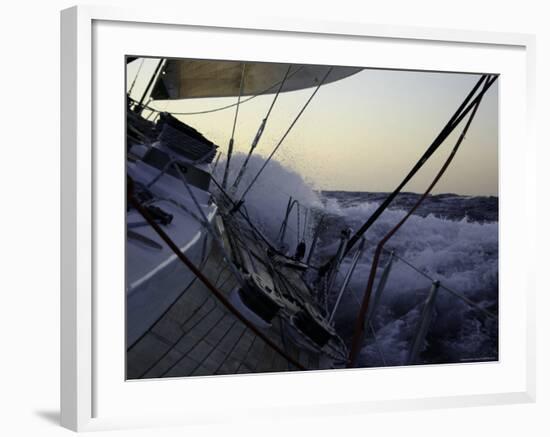 Sailboat in Rough Water, Ticonderoga Race-Michael Brown-Framed Photographic Print