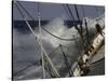 Sailboat in Rough Water, Ticonderoga Race-Michael Brown-Stretched Canvas