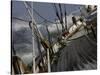 Sailboat in Rough Water, Ticonderoga Race-Michael Brown-Stretched Canvas