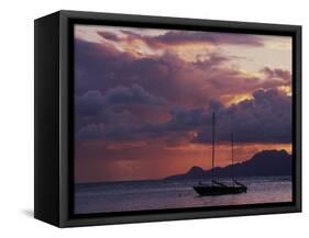 Sailboat in Shallow Water and Sunset-Gary D^ Ercole-Framed Stretched Canvas