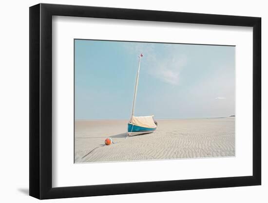 Sailboat in Teal and Coral-Brooke T. Ryan-Framed Photographic Print