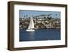 Sailboat in the Pacific Ocean, Newport Beach, Orange County, California, USA-Panoramic Images-Framed Photographic Print