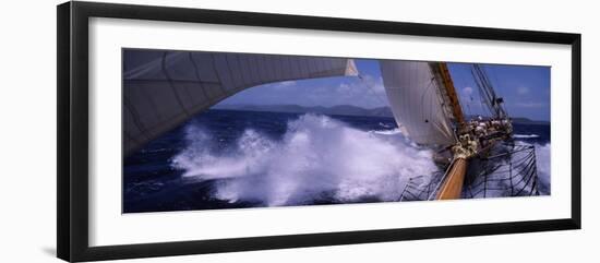 Sailboat in the Sea, Antigua, Antigua and Barbuda-null-Framed Photographic Print