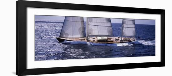 Sailboat in the Sea, Antigua-null-Framed Premium Photographic Print