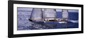 Sailboat in the Sea, Antigua-null-Framed Premium Photographic Print