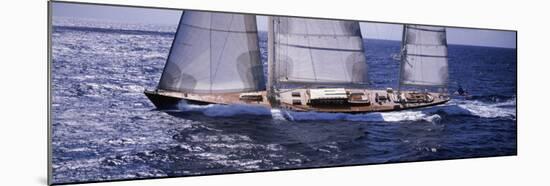 Sailboat in the Sea, Antigua-null-Mounted Premium Photographic Print