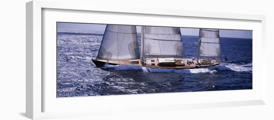 Sailboat in the Sea, Antigua-null-Framed Photographic Print