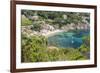 Sailboat in the turquoise sea, Porto Azzurro, Elba Island, Livorno Province, Tuscany, Italy, Europe-Roberto Moiola-Framed Photographic Print