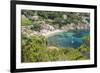 Sailboat in the turquoise sea, Porto Azzurro, Elba Island, Livorno Province, Tuscany, Italy, Europe-Roberto Moiola-Framed Photographic Print