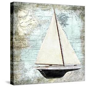 Sailboat Map I-Karen J^ Williams-Stretched Canvas